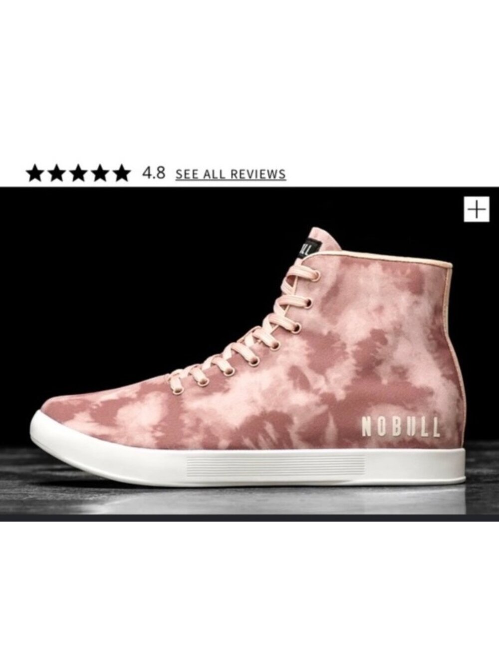 Nobull Womens Tie-Dye Canvas Trainers Size 7 US / 5.5 UK Dusty Rose Lace-Up Trai